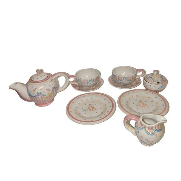 Bunnies by the Bay Netti Confetti Tea Set NWOT in Original Box Pretend Play Gift - Picture 3 of 11